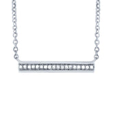 0.06ct 14k White Gold Diamond Bar Pendant